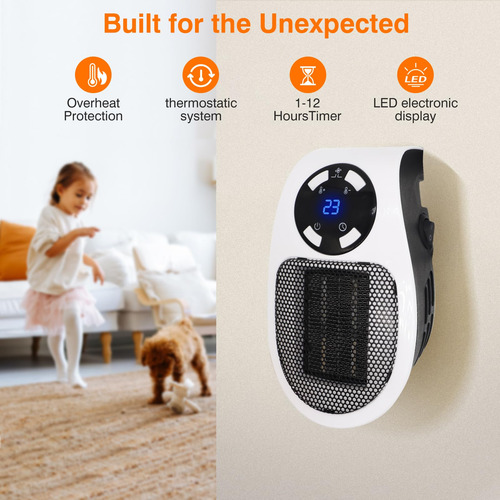 Calentador De Espacio Cerámico Inteligente De Pared 350w U