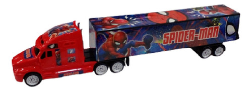 Camion Spiderman Hombre Araña A Friccion 37 Cm Sebigus Color Rojo y Azul