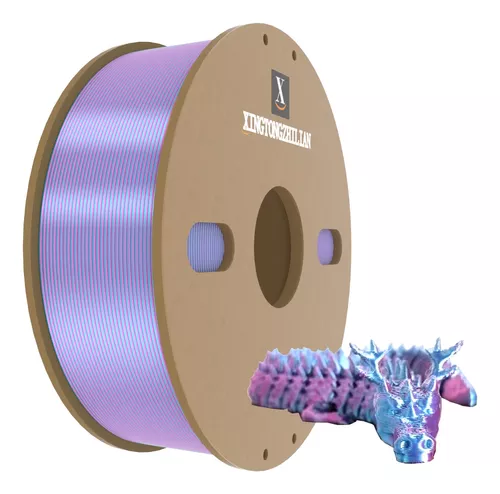 Filamento de seda PLA de 0.112 in, filamento de impresora 3D, carrete de  2.2 lbs, filamento de seda PLA metálico brillante, dorado