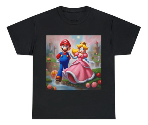 Polera Infantil Unisex Mario Bros Peach Game Rescate Algodon