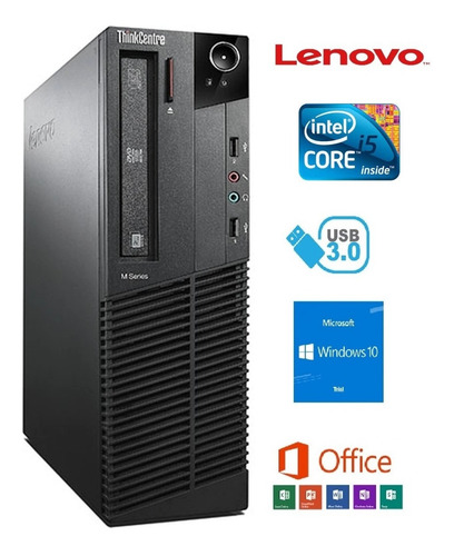 Cpu Lenovo M92p- Intel I5 3470 - 4gb Ram - Ssd 120gb (Recondicionado)