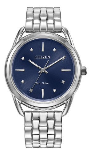 Reloj Citizen Ladies Classic Para Dama Color de la correa Plata Color del bisel Plateado Color del fondo Azul