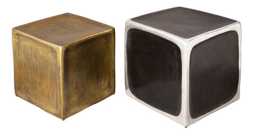 Mesa Lateral Brics Negro/dorado Këssa Muebles