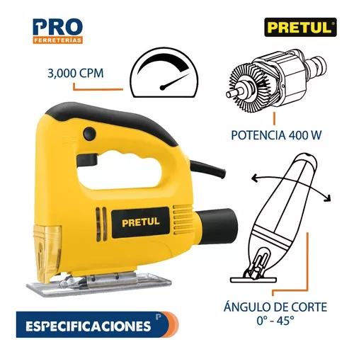 Sierra Caladora 400W – 800/3.000cpm – Capacidad de Corte madera/aluminio/acero:  65/10/4 F012.440.0JB-000 – Marfer Herramientas