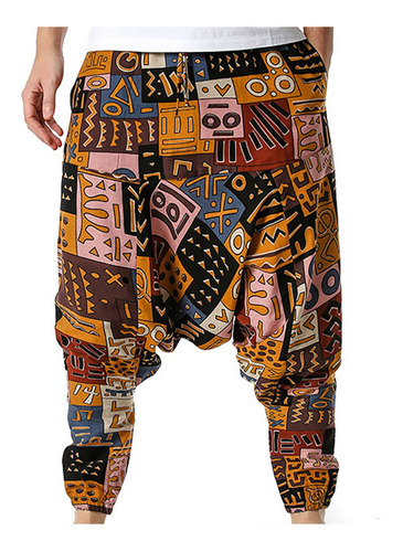 Pantalones De Hombre Hippie Baggy Boho Pantalones Harem De L