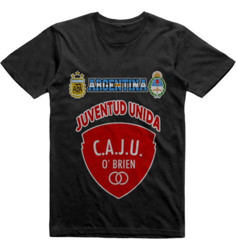 Remera Algodon Negra Juventud Unida Gral O'brien