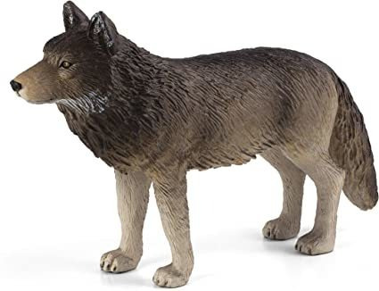 Mojo - Figura De Juguete De Pie De Lobo De Madera