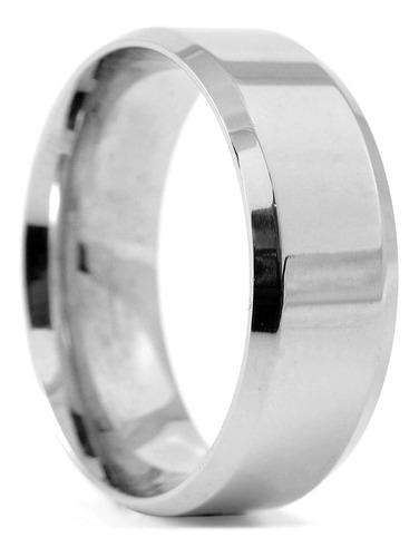 Imagen 4 de 10 de Anillos Hombre Mujer Acero Biselado Color Plata