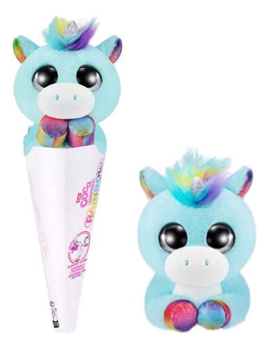 Peluche En Cono Coco Cones Rainbow Collection Personaje Vivi Colección Animalitos De Felpa Y Ojitos Plásticos Brillantes 9631e