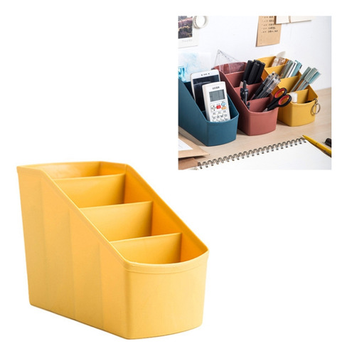 Caja De Almacenamiento De Plástico Amarilla Para Oficina En