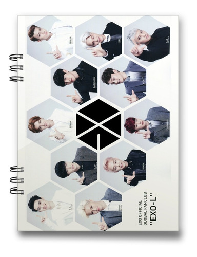 Cuaderno K Pop Exo 15x20 Cms Media Carta 100 Hojas