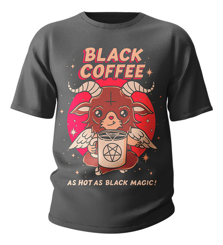 Remera Black Magic Hot As Black Coffee Remera Goth Tarot