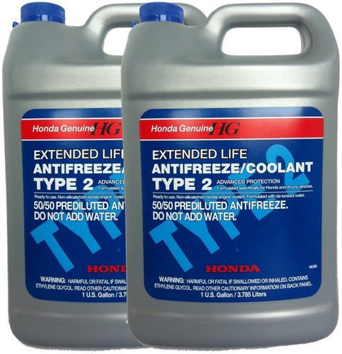 Pack X2 Refrigerante Anticongelante Coolant Type 2 Honda