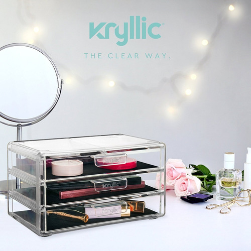 Organizador Acrílico 3 Cajones Cosméticos Joyería Maquillaje