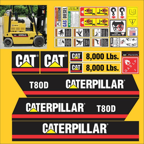 Calcomanías Para Caterpillar Montacargas T80d 8000 Lbs