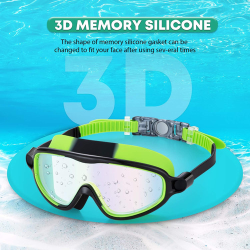 Gafas De Natacion Portzon Wide View, Unisex Para Ninos An...