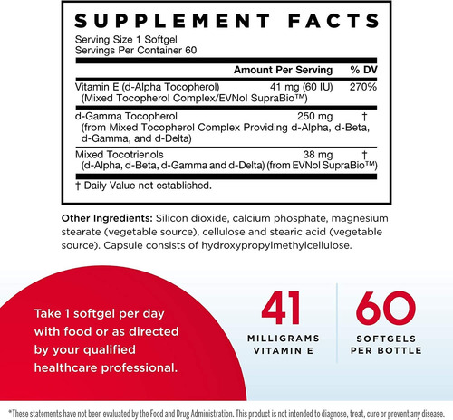 Imagen 3 de 3 de Jarrow Formulas Famil-e, Promueve La Salud Cardíaca Y Cardiovascular, Contiene Los 8 Miembros De La Familia De La Vitamina E, Rico En Gamma Tocoferol Y Tocotrienoles Contiene 60 Softgels.