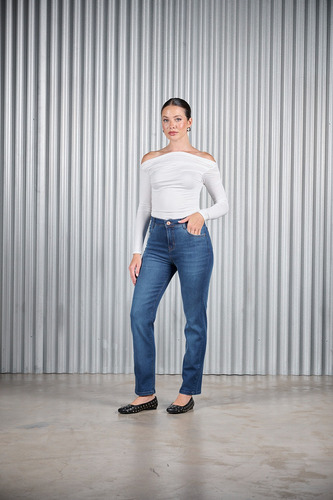 Pantalon Recto Cenitho Bio Stone Con Bolsillo Pulido