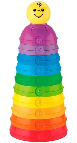 Torre De Potinhos Coloridos Fisher Price - Original + 6 M
