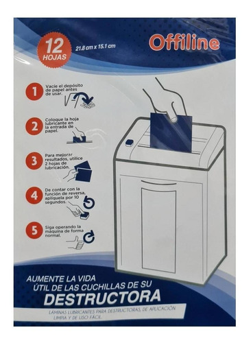 Hojas Lubricantes Para Trituradoras De Papel Offiline 12 Hoj