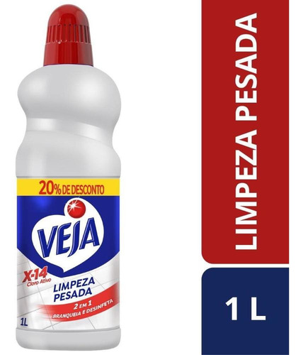 Imagem 1 de 7 de Limpador Limpeza Pesada Veja 1l Cloro C/ 20% Off