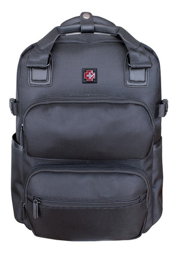 Mochila Swissbrand® Impermeable Porta Laptop Hasta 14 PLG. Color Negro