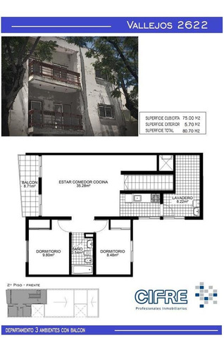 Ph A Estrenar De 2 Ambientes En Planta Baja Lateral Con Patio.
