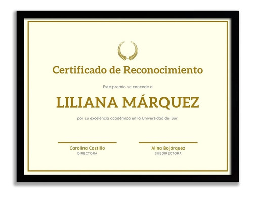 Marco Tamaño Carta Para Diplomas/reconocimiento