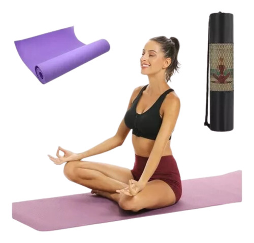 Colchoneta Mat Yoga Pilates Deportes 6 Mm Pvc + Bolso Regalo