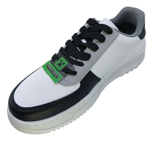 Tenis Para Niño Minecraft Creeper Casual Mi4022 Gris 18-21