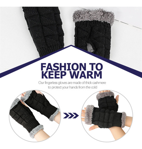 1 Par De Guantes De Medio Dedo Con Mangas Cortas Para Otoño