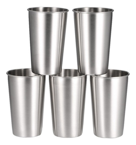 Set De 5 Vasos De Cerveza De Acero Inoxidable