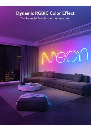 Lámpara Con Forma De Cuerda De Neón, 10 M, Rgb, Con Sincroni