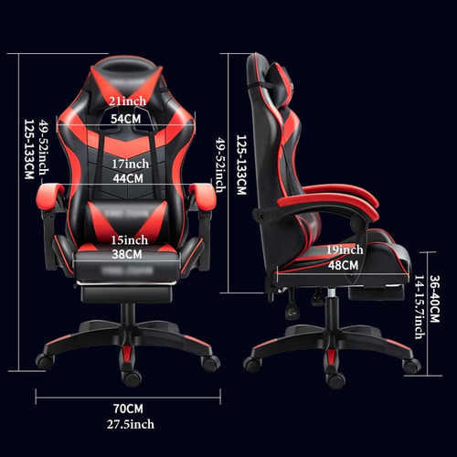 Silla Gamer Ergonómica Profesional Con Reposapiés