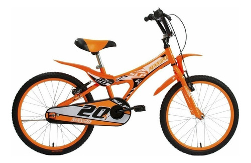 Bicicleta bmx freestyle infantil SLP Max R20 1v frenos v-brakes color naranja con pie de apoyo  