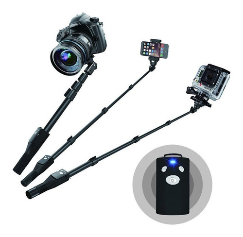 Monopod Selfie Stick + Bluetooth + Tripode + Adaptador