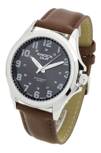 Reloj Knock Out Hombre 2581 Simil Cuero Metal Wr30