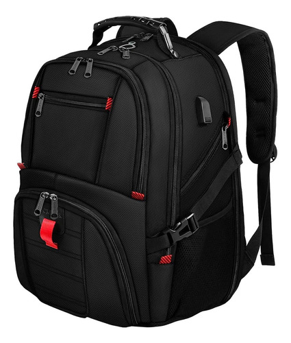 Mochila De Viaje Rs-a1 Yorepek Para Laptop 17'' Escolar Hombre Impermeable E Antirrobo 50 L Color Negro Aduto Liso