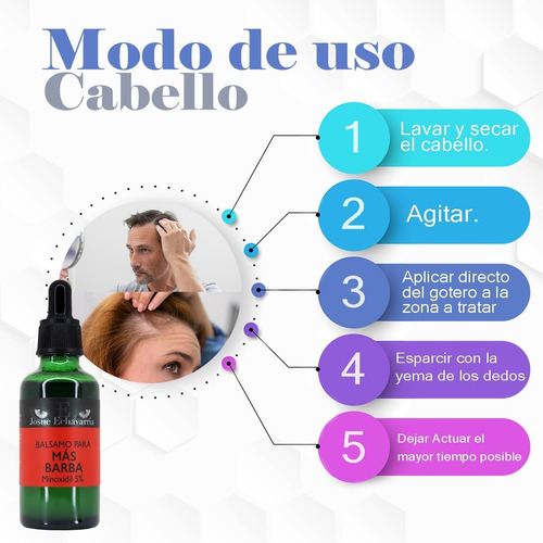 Cabello Y Barba Minoxidil 5% Con Bergamota 50 Ml 2 Meses