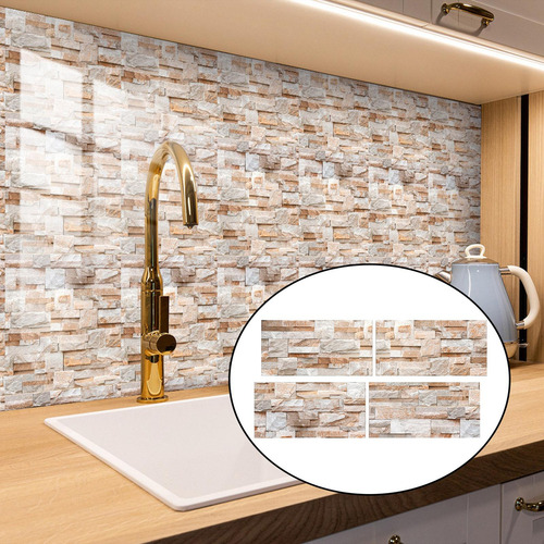 4 Pegatinas De Pared Ladrillo De Imitación Impermeables E