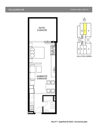 Imagen 6 de 9 de Venta Monoambiente A Estrenar, Av Pellegrini 338 - Gazze