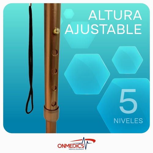 Imagen 2 de 7 de Bastón Ortopédico, Plegable Ajustable Color Bronce