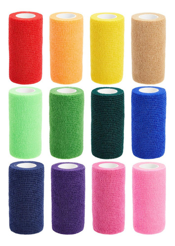Juvale Self Adherent Wrap - 12 Pack Of Cohesive Bandage Medi