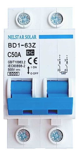 Disjuntor Bipolar Dc Cc 50a 500v Sistema Solar - Snetec
