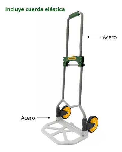 Carreta De Carga Plegable Soporta 60kg Jadever Jdwb9a06