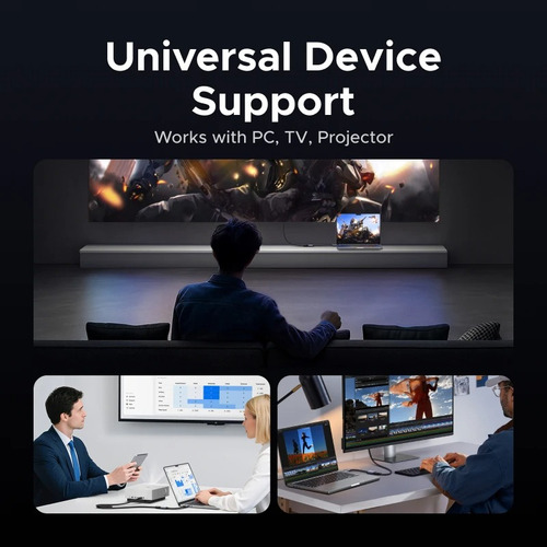 Ugreen Adaptador Convertidor Displayport Dp A Hdmi 4k 20cm