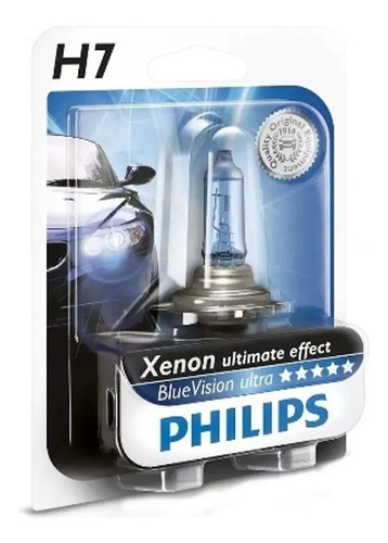 Lámpara H7 Blue Vision Philips Halogena Bajas Autos 12v 55w