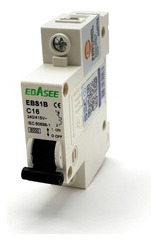 Interruptor Automático Ebasee 1x 16a Curva C 6ka Certificado