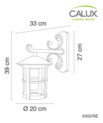 Lámpara De Pared Calux 6502/ne