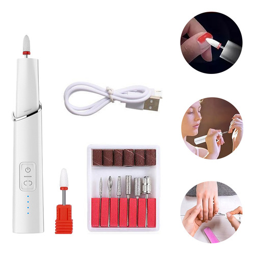 Fresas Torno Esmeril De Uñas Recargable Usb Portatil Fresas